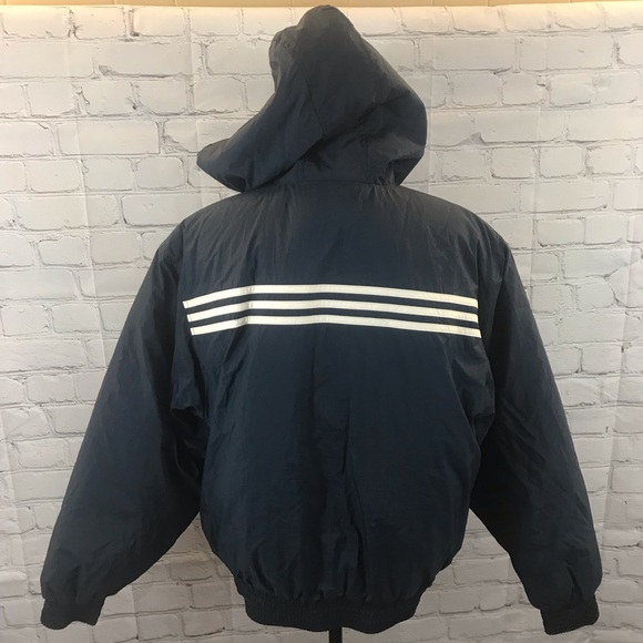 Vtg Adidas Fleece Lined Ski Jacket Size L Navy - Picture 5 of 8